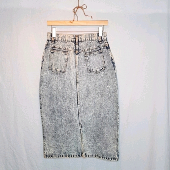 Vintage Acid Wash Denim Pencil Skirt - Picture 2 of 5